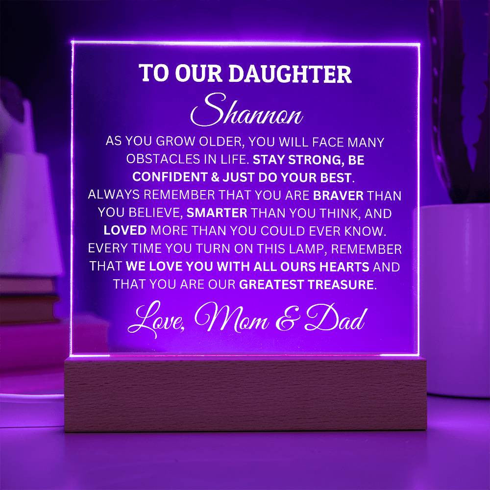 Personalized Acrylic Plaque For Daughter, To Our Daughter, You Are Our Greatest Treasure