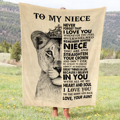 To My Niece I Love You To The Moon and Back Cozy Blanket