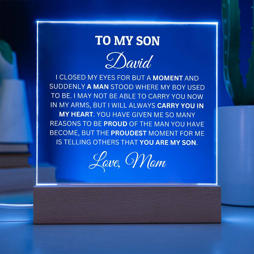 Personalized Acrylic Plaque For Son, To My Son I Am Proud Of You Acrylic Plaque