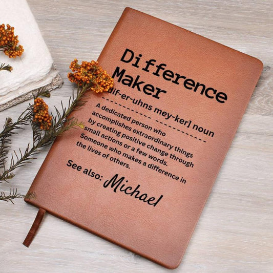 Personalized Journal - Difference Maker Journal, Definition Gift