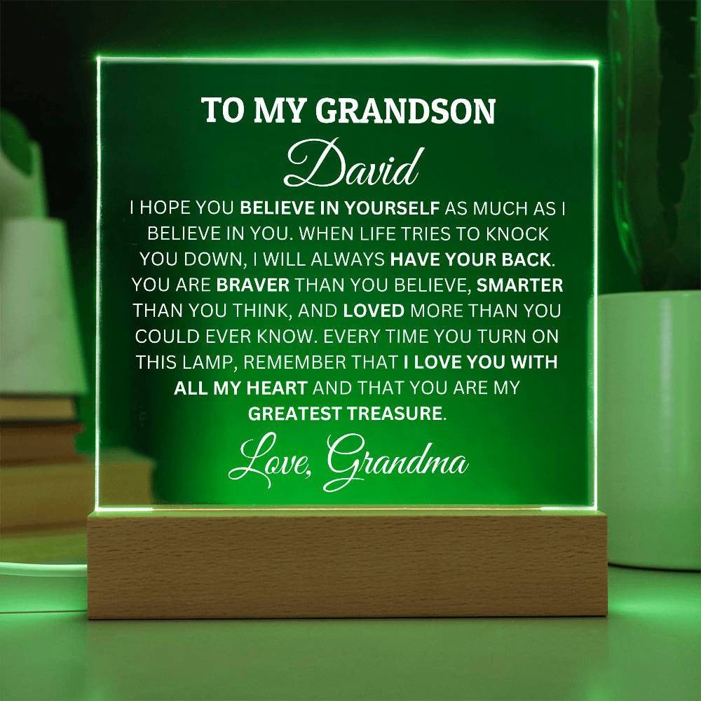 Personalized Acrylic Plaque For Grandson, To My Grandson, You Are My Greatest Treasure Acrylic Plaque