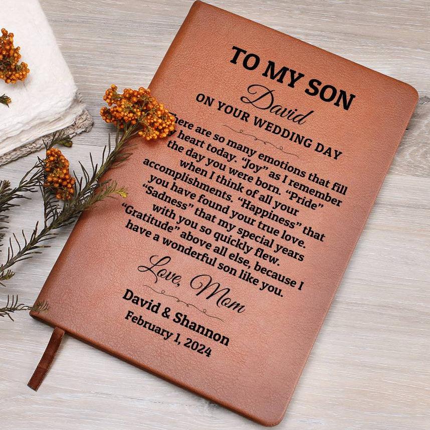 Personalized Journal For Son, To My Son On Wedding Day