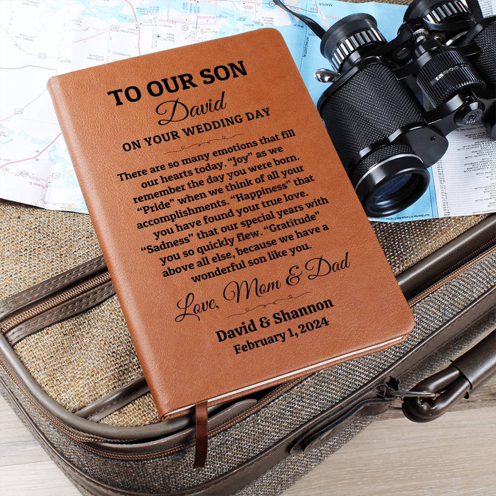 Personalized Journal For Son, To Our Son On Wedding Day