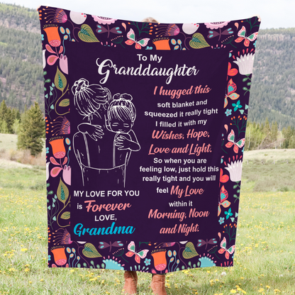 To My Granddaughter, My Love For You Is Forever Cozy Blanket