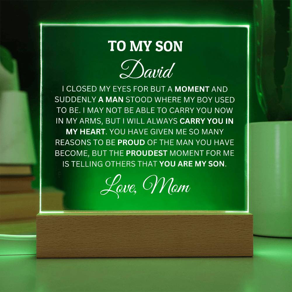 Personalized Acrylic Plaque For Son, To My Son I Am Proud Of You Acrylic Plaque