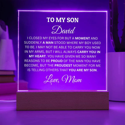 Personalized Acrylic Plaque For Son, To My Son I Am Proud Of You Acrylic Plaque