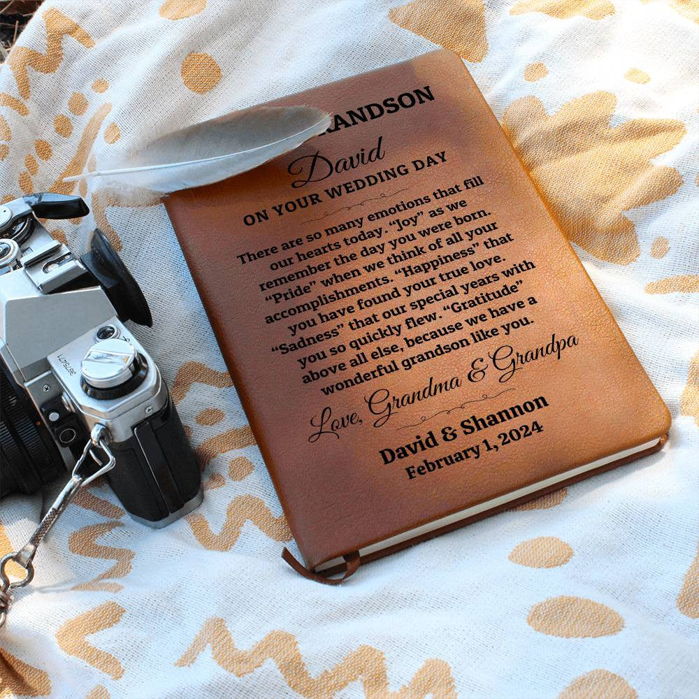 Personalized Journal For Grandson, To Our Grandson On Wedding Day