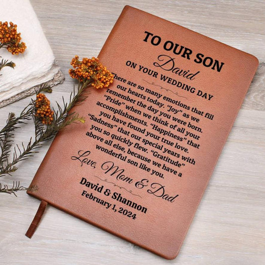 Personalized Journal For Son, To Our Son On Wedding Day