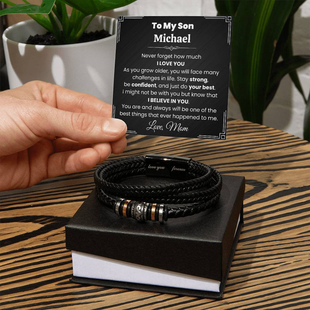 Personalize With Name - To My Son Never Forget How Much I Love You | Bracelet