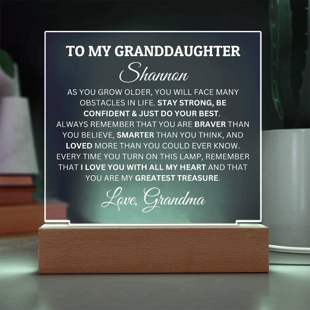 Personalized Acrylic Plaque For Granddaughter, To My Granddaughter, You Are My My Greatest Treasure