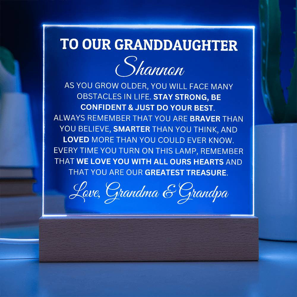 Personalized Acrylic Plaque For Granddaughter, To Our Granddaughter, You Are Our Greatest Treasure Acrylic Plaque