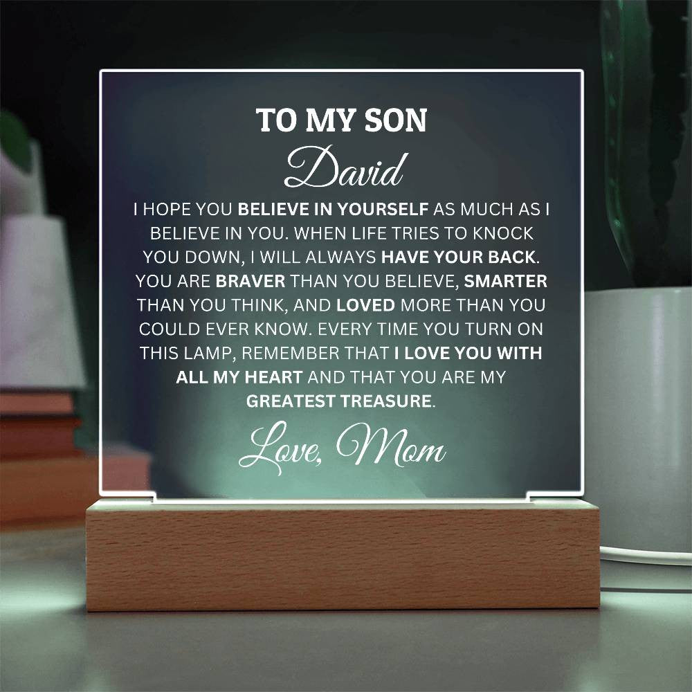 Personalized Acrylic Plaque For Son, To My Son, I Believe In You Acrylic Plaque