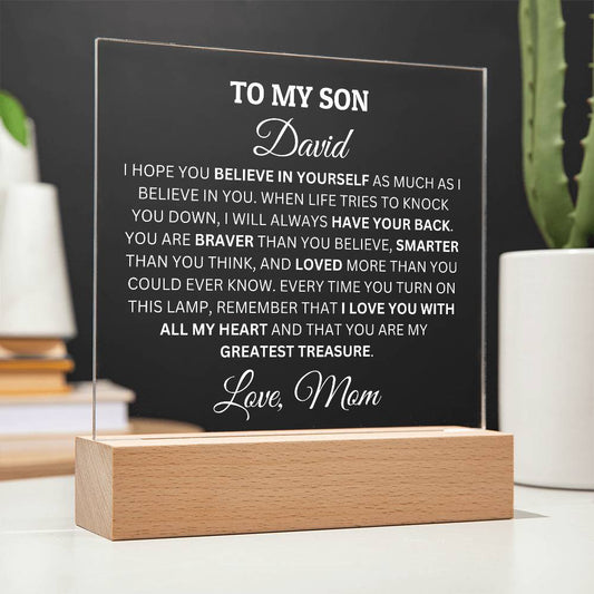 Personalized Acrylic Plaque For Son, To My Son, I Believe In You Acrylic Plaque