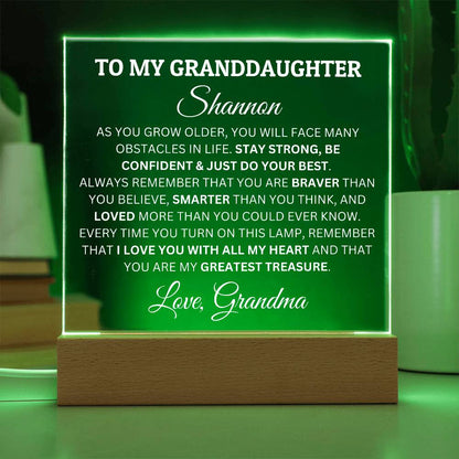 Personalized Acrylic Plaque For Granddaughter, To My Granddaughter, You Are My My Greatest Treasure