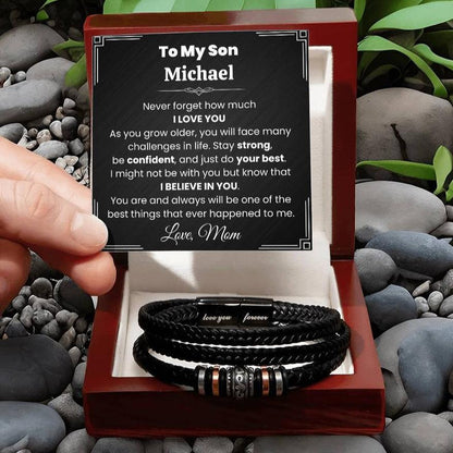 Personalize With Name - To My Son Never Forget How Much I Love You | Bracelet