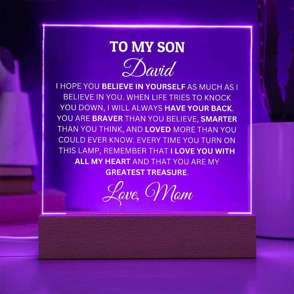 Personalized Acrylic Plaque For Son, To My Son, I Believe In You Acrylic Plaque