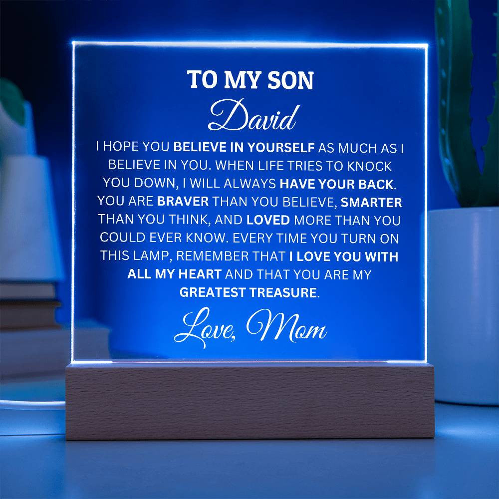 Personalized Acrylic Plaque For Son, To My Son, I Believe In You Acrylic Plaque