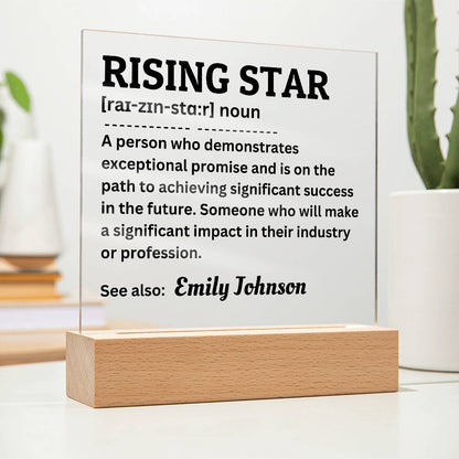 Personalized Rising Star Acrylic Plaque, Definition Gift