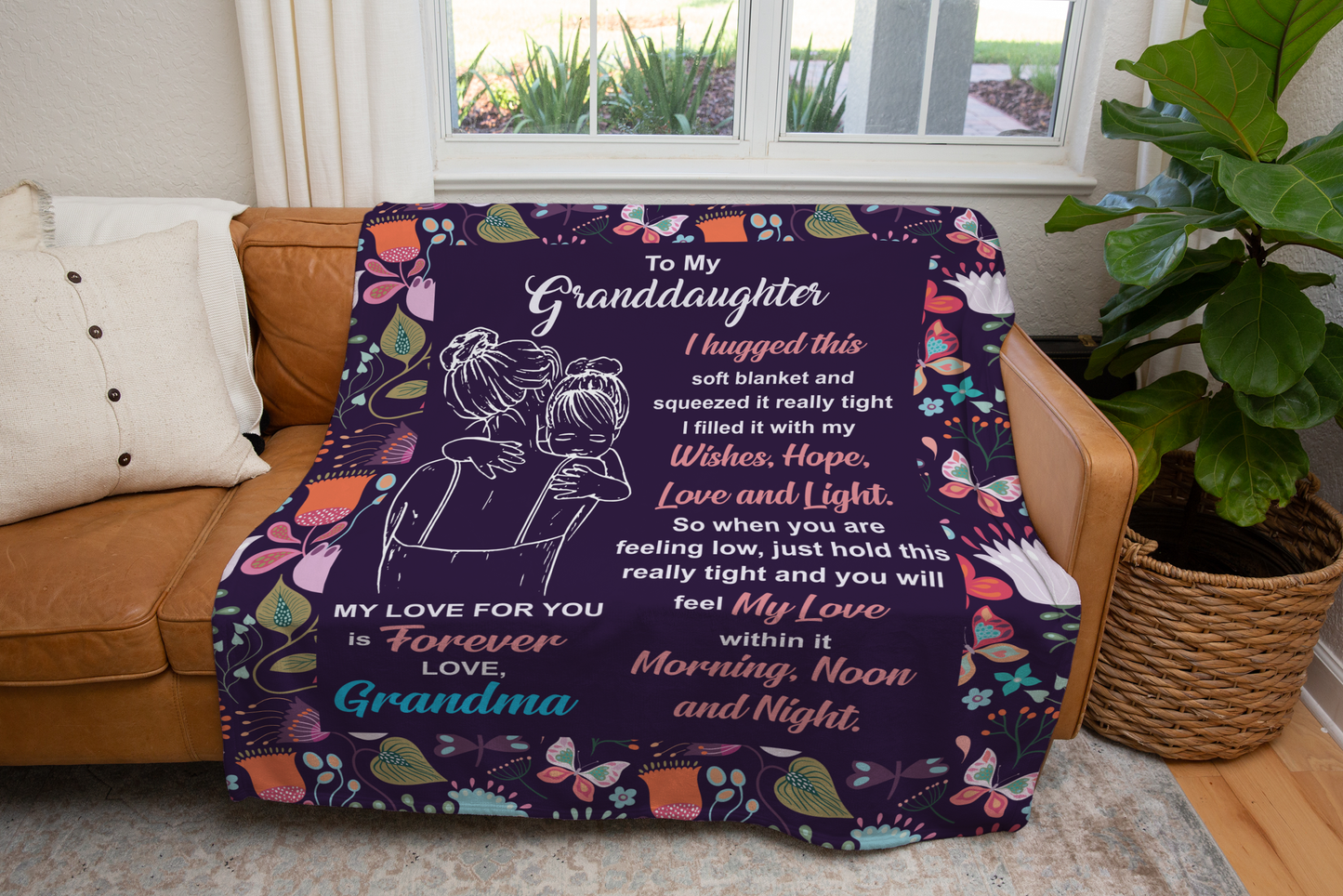 To My Granddaughter, My Love For You Is Forever Cozy Blanket