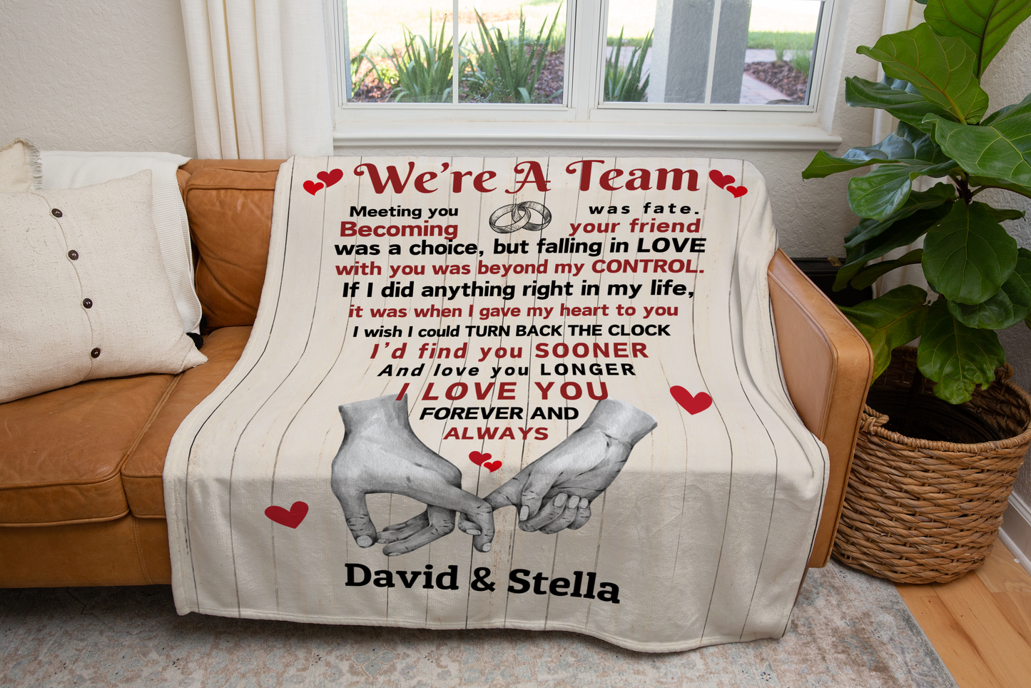 We're A Team Cozy Blanket - Personalized Plush Blanket