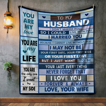 To My Husband Blanket - Cozy Plush Blanket