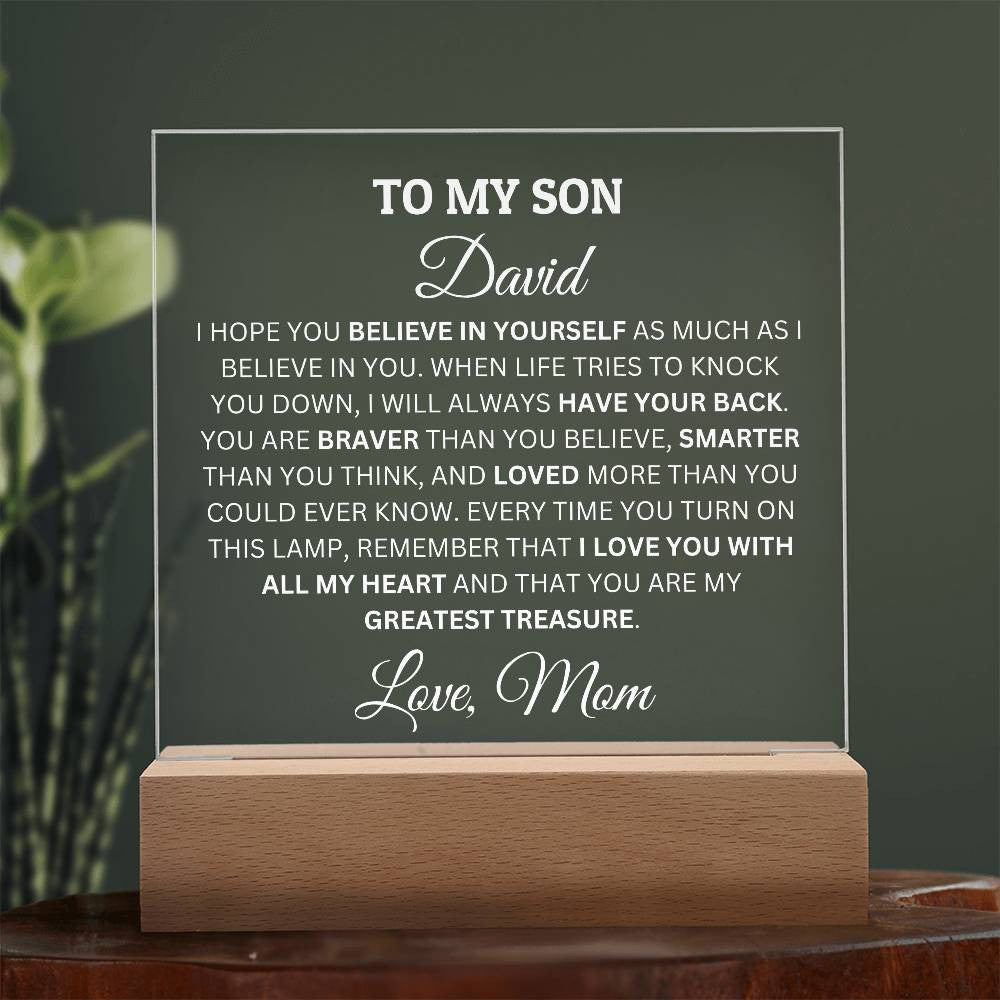 Personalized Acrylic Plaque For Son, To My Son, I Believe In You Acrylic Plaque