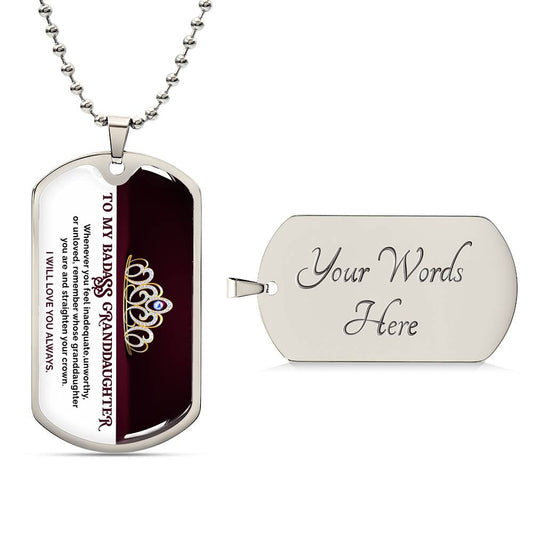 To My Badass Granddaughter | Dog Tag