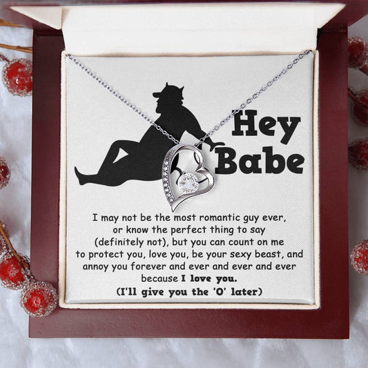 Hey Babe, You Can Count On Me To Protect You | Forever Love Necklace