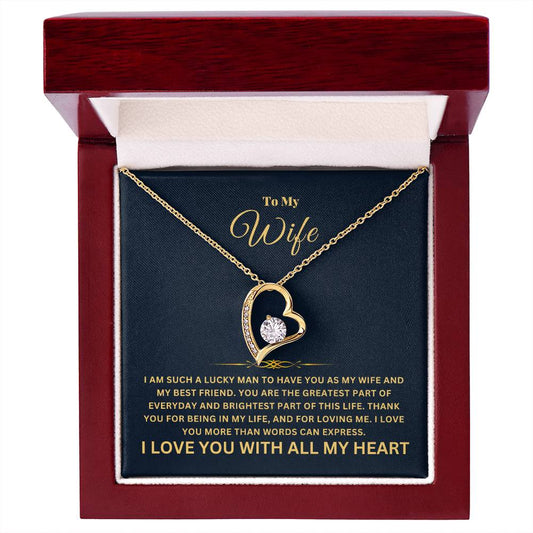 To My Wife, I Love You More Than Words Can Express | Forever Love Necklace