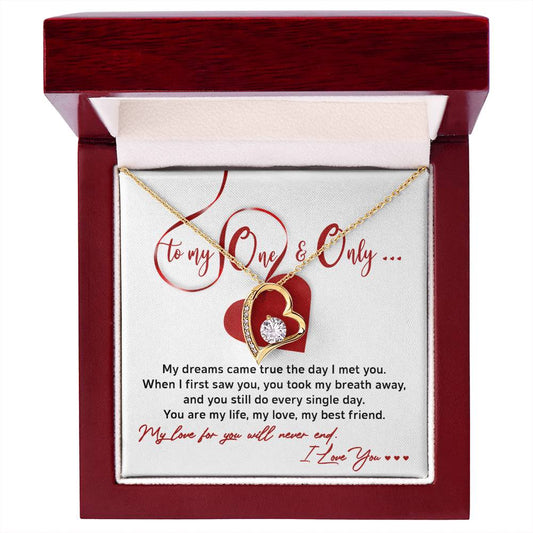 To My One & Only, My Love For You Will Never End | Forever Love Necklace