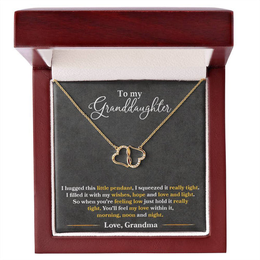 To My Granddaughter, You'll Feel My Love Within It | 10k Solid Yellow Gold Hearts