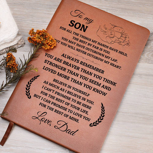 Leather Journal - To My Son Believe In Yourself, From Dad