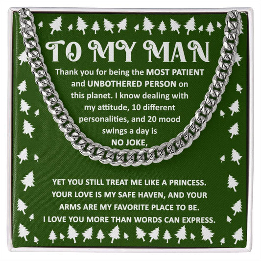 To My Man, I Love You More Than Words Can Express | Cuban Link Chain