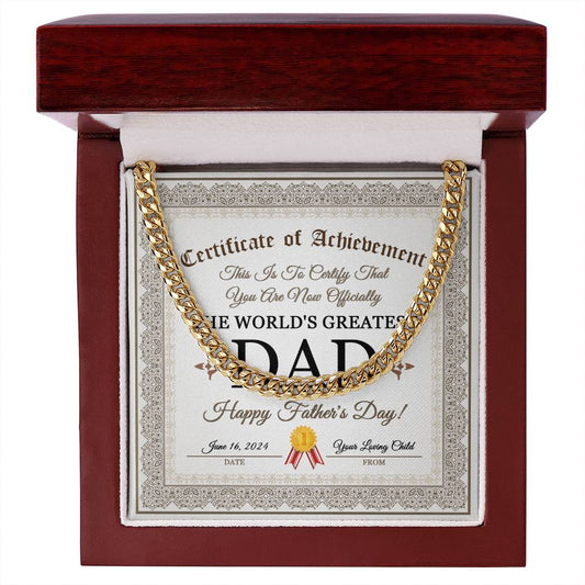 To The World's Greatest Dad, Happy Father's Day | Cuban Link Chain