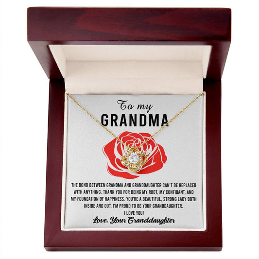 To My Grandma | I'm Proud To Be Your Granddaughter | Love Knot Necklace