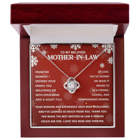 To My Beloved Mother-In-Law, Thank You For Being The Best Mother-In-Law | Love Knot Necklace