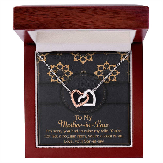 To My Mother-In-Law, You're A Cool Mom | Interlocking Hearts Necklace