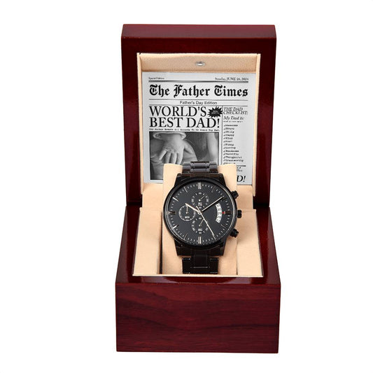 The Father's Times | Black Chronograph Watch