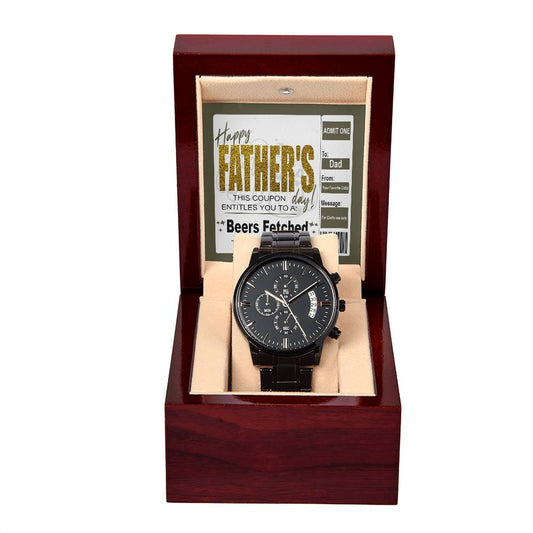 Happy Father's Day Coupon | Black Chronograph Watch