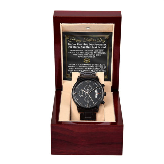 Happy Father's Day | Black Chronograph Watch