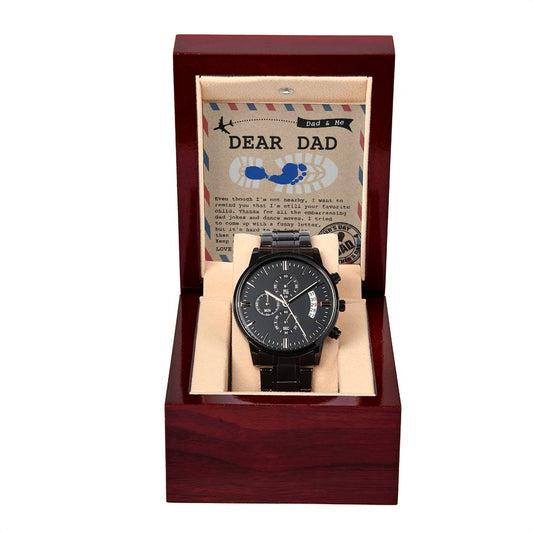 Dear Dad, Keep Grooving | Black Chronograph Watch