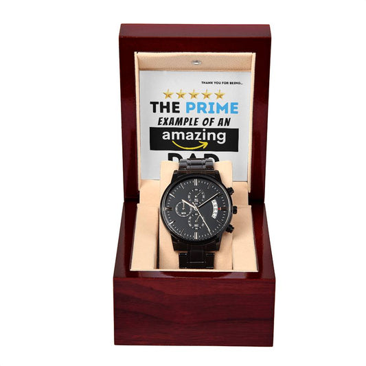 The Prime Example Of An Amazing Dad | Black Chronograph Watch