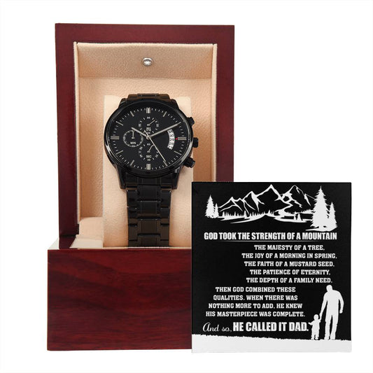 He Called It Dad | Black Chronograph Watch