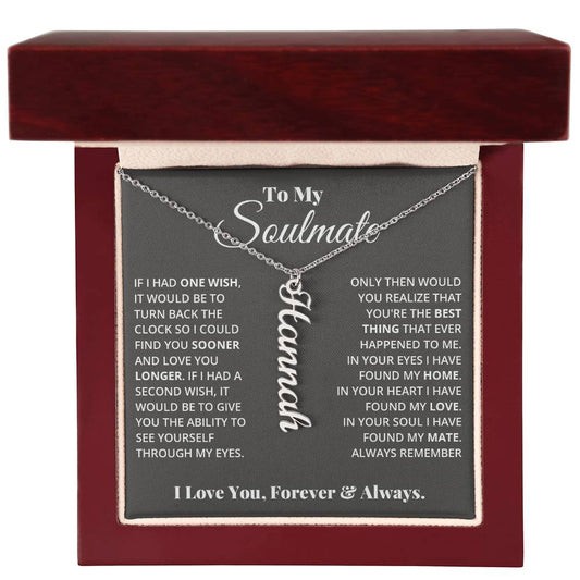 To My Soulmate I Love You Forever & Always | Personalized Name Necklace