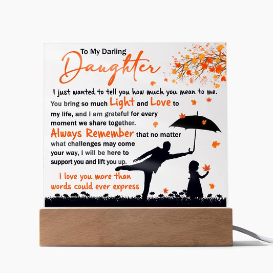 Daughter I Love You More Than Word Can Express Acrylic Plaque | Night Light