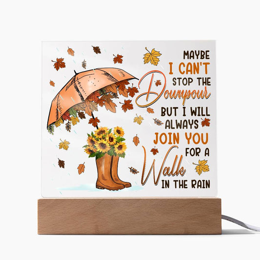 I Will Always Join You For A Walk Acrylic Plaque | Night Light