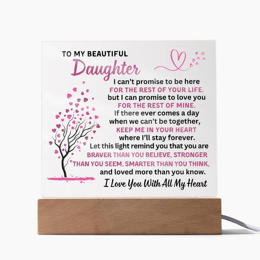 To My Daughter, Special Keepsake Gift - Night Light and Color-Changing Lamp of Everlasting Love