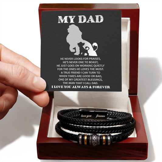 My Dad, I Love You Always & Forever | Bracelet