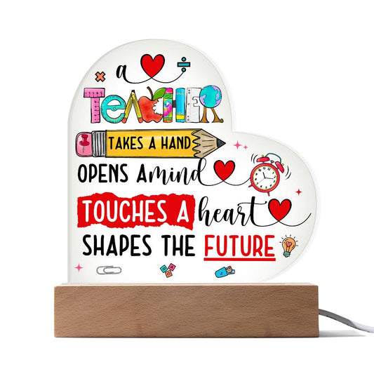 Teacher Heart Acrylic Plaque | Night Light