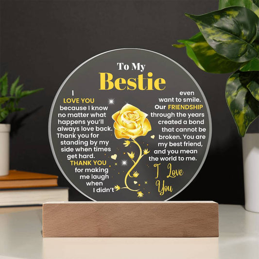 Bestie Circle Acrylic Plaque | Night Light